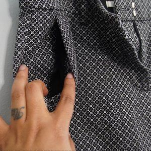 Black and White Straight Leg Dress Pants